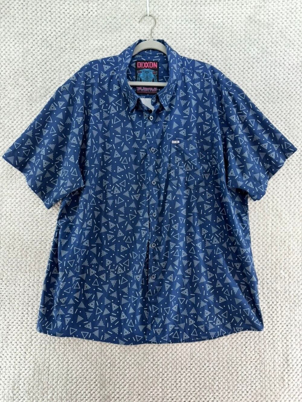 Dixxon Flannel Company Science Button Front Shirt Mens 3X Blue Printed Collared